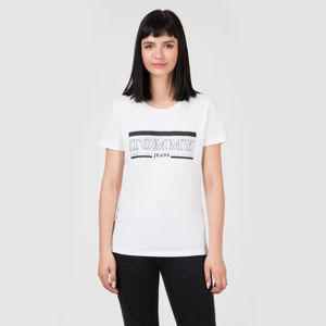 Tommy Hilfiger dámské bílé tričko Metallic - L (100)